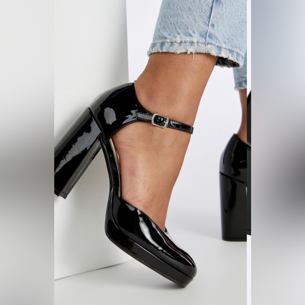 JustFab Vivienne Block Heel Pumps - Size 7